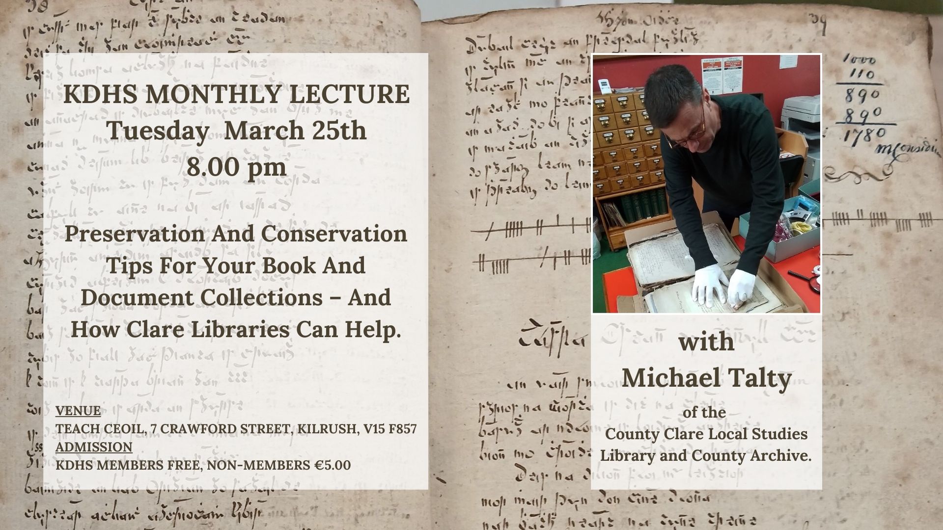 KDHS MONTHLY LECTURE MARCH 2025 FB COVER